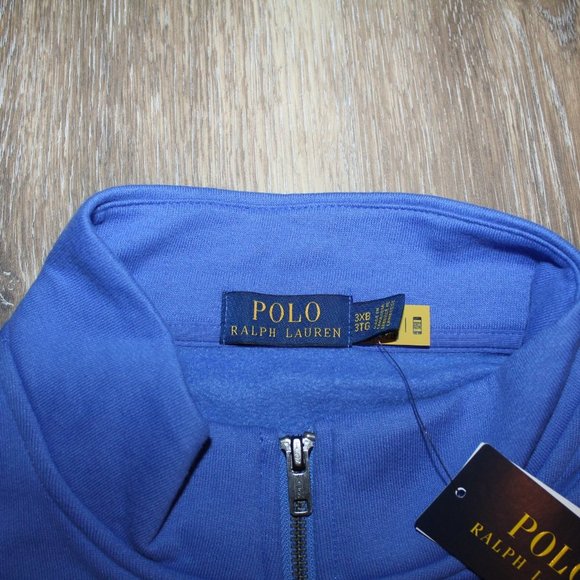 NWT POLO RALPH LAURE MEN'S BIG TALL 1/4 ZIP PULLOVER SWEATSHIRT BLUE - Picture 5 of 5